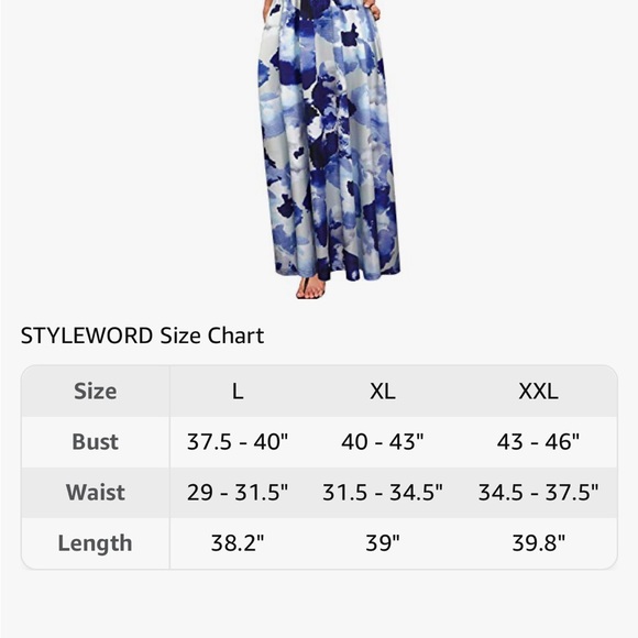 Large Summer Maxi Cold Shoulder Sundress with Pocket. - Picture 3 of 7